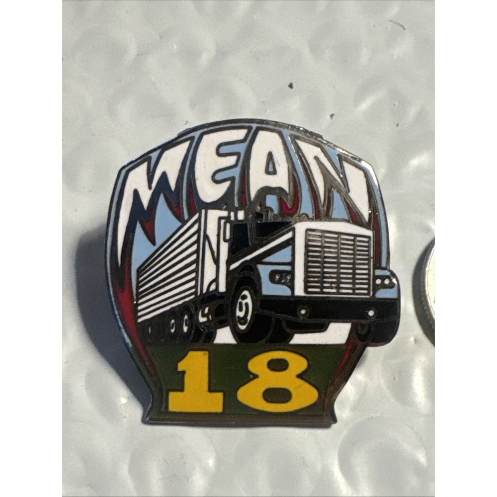 Old Vintage Mean 18 Wheeler Semi Truck Hat Coat Lapel PIN Charm
